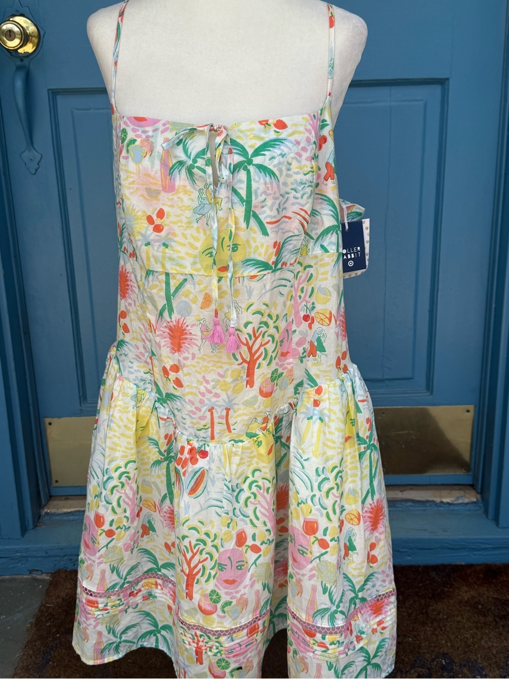 NWT Farm Rio xx Target Roller Rabbit Tropical Print Midi Dress